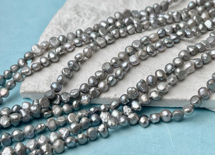 4-5 mm Gray Color Potato Nugget Freshwater Pearl Beads Genuine Freshwater Pearls Tiny Gray Nugget Cultured Seed Pearl Beads #1863