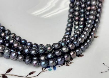5mm AA Dark Peacock Color Near Round Freshwater Pearl Bead Genuine Peacock Freshwater Pearls #P2563