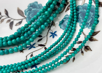 2mm 3mm 4mm Smooth Round Turquoise Gemstone Beads Blue Green Gemstone Beads 15.5 Inches Strand #4469