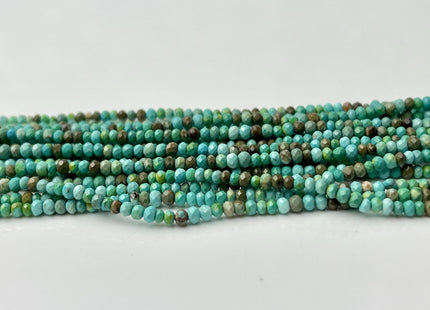1x2-2.5 mm Faceted Rondelle Turquoise Beads 15 Inches Strand #4472
