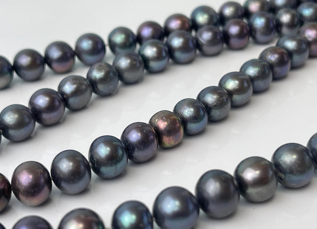 9-10 mm AA Peacock Semi Round Freshwater Pearls, Genuine Peacock Freshwater Pearls #1323