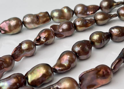 12-13x20-22 mm AA Copper Brown Freshwater Pearl Beads Genuine Freshwater Baroque Pearls #P2573