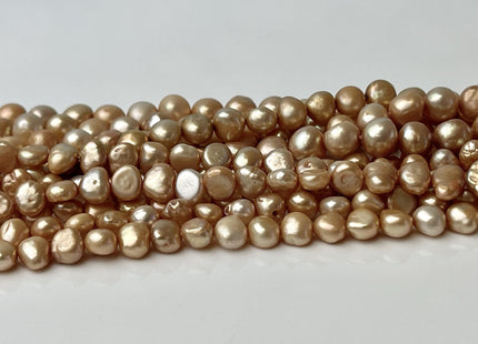 5-7 mm AA Champagne Color Freshwater Pearl Potato Nugget Beads Genuine Natural reshwater Pearls #P2575