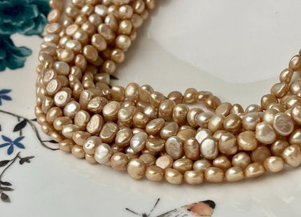 5-7 mm AA Champagne Color Freshwater Pearl Potato Nugget Beads Genuine Natural reshwater Pearls #P2575