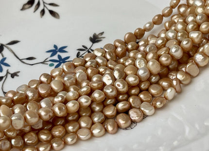 5-7 mm AA Champagne Color Freshwater Pearl Potato Nugget Beads Genuine Natural reshwater Pearls #P2575