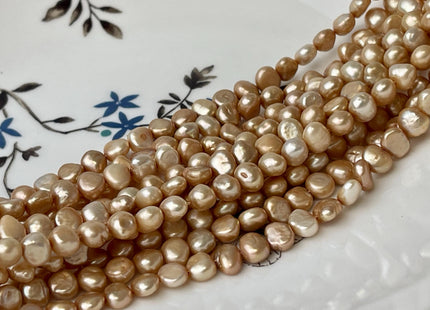 5-7 mm AA Champagne Color Freshwater Pearl Potato Nugget Beads Genuine Natural reshwater Pearls #P2575