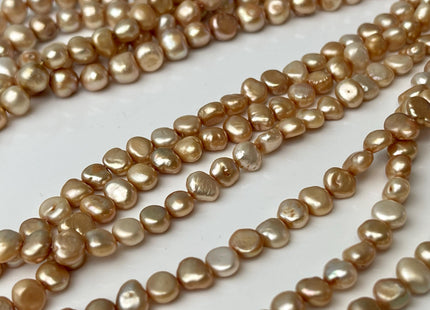 5-7 mm AA Champagne Color Freshwater Pearl Potato Nugget Beads Genuine Natural reshwater Pearls #P2575