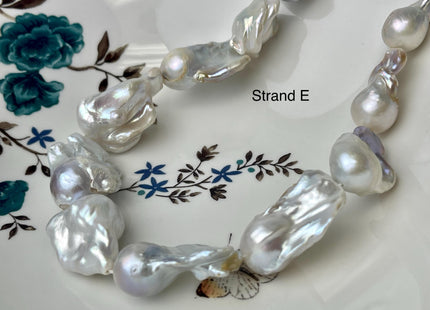 One-Of-A-Kind 15-20x23-31 mm Large Baroque Freshwater Pearl Beads Genuine Natural White and Seaweed Pink Freshwater Baroque Pearls #P2572