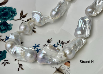 One-Of-A-Kind 15-20x23-31 mm Large Baroque Freshwater Pearl Beads Genuine Natural White and Seaweed Pink Freshwater Baroque Pearls #P2572