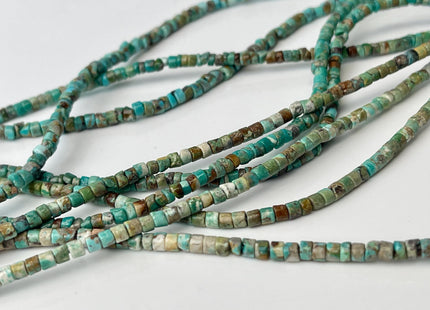 3 mm Genuine Turquoise Heishi Rondelle Shape Genuine Rare Natural Blue Green Color Turquoise Gemstones Loose Beads 15.5 Inches Strand #4479