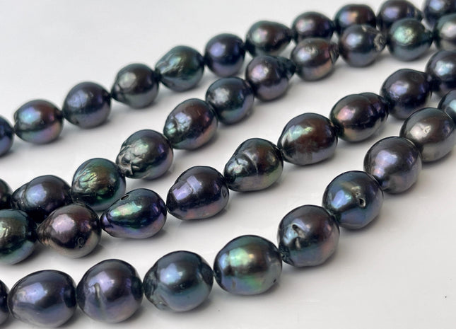 11-12x12-14 mm AA Peacock Edison Baroque Pearls Genuine High Luster Rainbow Peacock Color Edison Pearl Beads #P2574