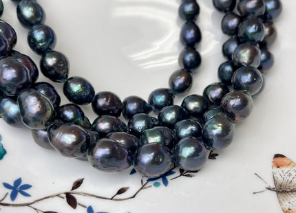 11-12x12-14 mm AA Peacock Edison Baroque Pearls Genuine High Luster Rainbow Peacock Color Edison Pearl Beads #P2574