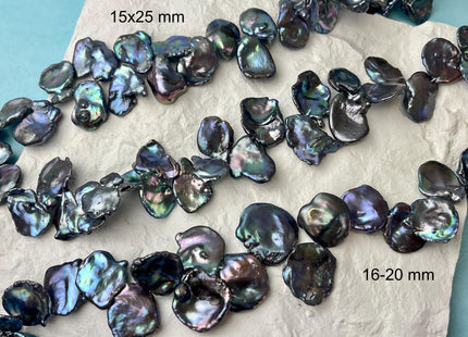 18-19 mm AAA Rainbow Peacock Color Keshi Freshwater Pearls Beads Genuine High Luster Top Drilled Peacock Keshi Pearls #P2579