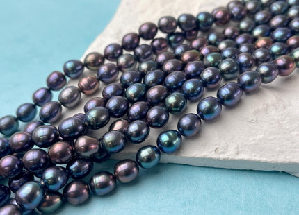 7x8-9 mm AA Rainbow Peacock Color Rice Freshwater Pearls High Luster Peacock Rice Freshwater Pearls Genuine Quality Pearls #P2585