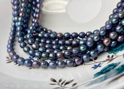 7x8-9 mm AA Rainbow Peacock Color Rice Freshwater Pearls High Luster Peacock Rice Freshwater Pearls Genuine Quality Pearls #P2585