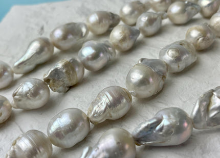 13-16x22-25 mm Natural White Teardrop Baroque Freshwater Pearl C Grade #P2583