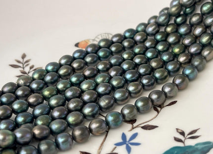 6x7 mm Olive Green Rice/Oval Genuine Freshwater Pearl Beads Oval Freshwater Pearls #282