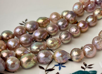 11-12 mm AAAAA Rare Mixed Natural Mauve Pink Baroque Pearl Genuine Quality Edison Pearl With Iridescent Color 32 Beads #P2592