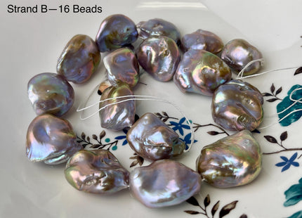 17-22x19-31mm AA Very Rare Natural White Pink Mixed Freshwater Keshi Pearl Genuine High Luster Natural Jumbo Keshi Nugget Pearls #P2593