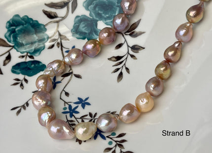 9-11x12-14 mm AAA Rare Mixed Natural Mauve Pink Baroque Pearl Genuine Quality Teardrop Edison Pearl With Iridescent Color #P2603