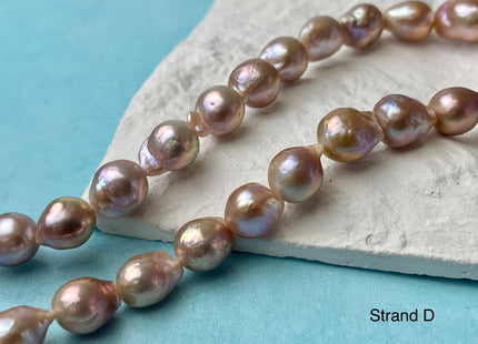 9-11x12-14 mm AAA Rare Mixed Natural Mauve Pink Baroque Pearl Genuine Quality Teardrop Edison Pearl With Iridescent Color #P2603