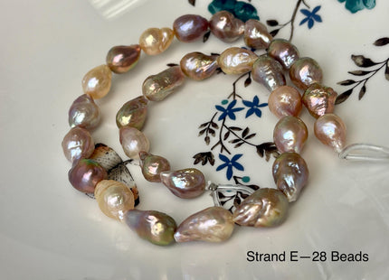 9-11x12-14 mm AAA Rare Mixed Natural Mauve Pink Baroque Pearl Genuine Quality Teardrop Edison Pearl With Iridescent Color #P2603