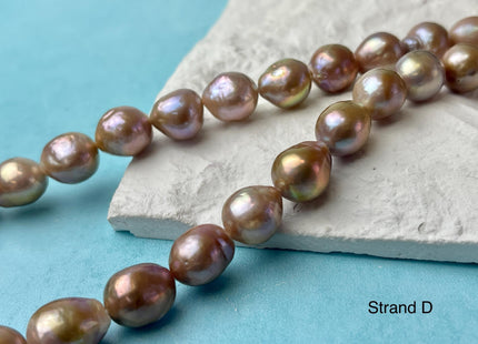 10-11x11-13 mm AAA Rare Mixed Natural Mauve Pink Baroque Pearl Genuine Quality Edison Pearl With Iridescent Color #P2604