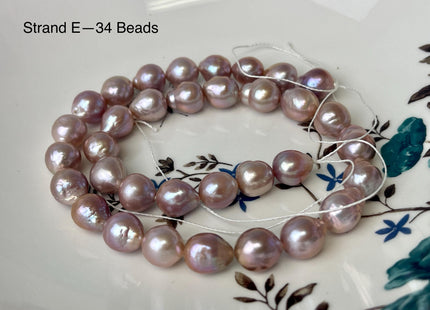 10-11x11-13 mm AAA Rare Mixed Natural Mauve Pink Baroque Pearl Genuine Quality Edison Pearl With Iridescent Color #P2604