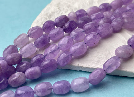 7x11 mm Purple Color Dyed Jade Gemstone Beads Amethyst Color Pebble Nugget Shape Loose Beads 15.5 Inches Strand #4482