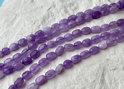 7x11 mm Purple Color Dyed Jade Gemstone Beads Amethyst Color Pebble Nugget Shape Loose Beads 15.5 Inches Strand #4482