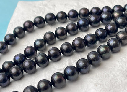 10mm AAA Rare Black Peacock Round Freshwater Pearls Genuine Perfect Round Pearl Beads 42 Beads #P2599