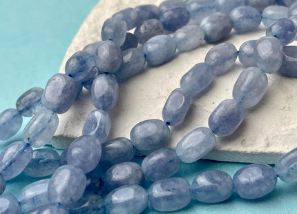 7x11 mm Multi Blue Color Dyed Jade Gemstone Beads Aquamarine Color Pebble Nugget Shape Loose Beads 15.5 Inches Strand #4485