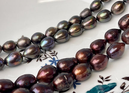 10x12-13 mm Dark Brown Color Freshwater Rice/Oval Pearls Genuine Freshwater Rice Pearl Beads #P2600