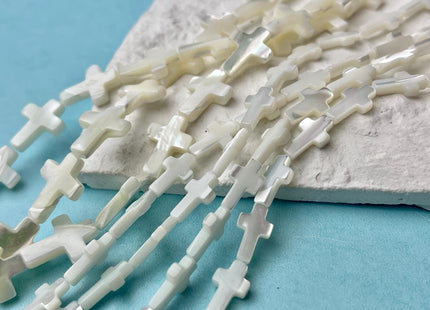 7x10mm 7x12mm 12x16mm Cross Shape Natural Mother of Pearl Gemstone Beads Genuine MOP Gemstones Loose Beads 15.5 Inches Strand #4490