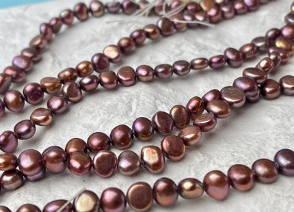 6 mm AAA Dusty Rose Color Nugget Shape Freshwater Pearl Beads Genuine High Luster Freshwater Pearls #1763