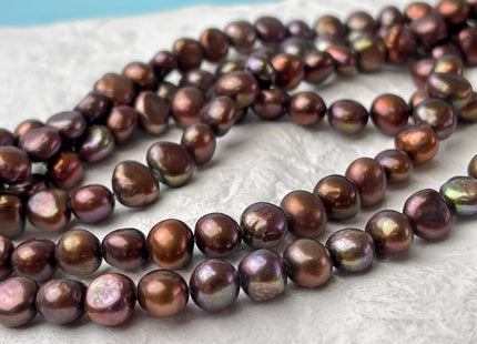 10-11mm AA Nugget Shape Dark Brown Color Genuine Freshwater Pearl Beads #915