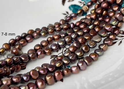 10-11mm AA Nugget Shape Dark Brown Color Genuine Freshwater Pearl Beads #915