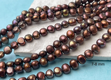10-11mm AA Nugget Shape Dark Brown Color Genuine Freshwater Pearl Beads #915