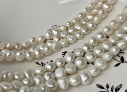 9-10 mm 10-11 mm AA Natural White Freshwater Nugget Pearl Beads Genuine Natural White Potato Nugget Shape Freshwater Pearls #1450