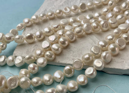 9-10 mm 10-11 mm AA Natural White Freshwater Nugget Pearl Beads Genuine Natural White Potato Nugget Shape Freshwater Pearls #1450