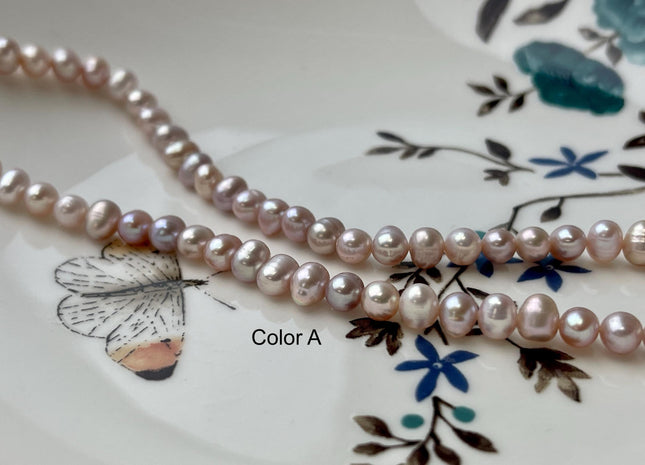 4 mm Natural Baby Pink Potato Freshwater Pearl Beads Rare Baby Pink Color Genuine High Luster Freshwater Pearl Beads #1437