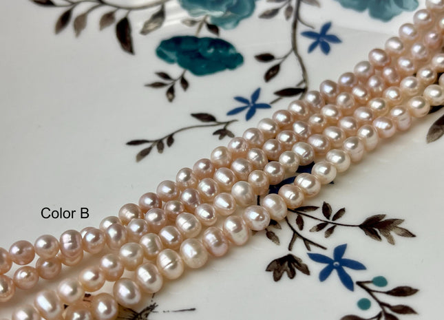 4 mm Natural Baby Pink Potato Freshwater Pearl Beads Rare Baby Pink Color Genuine High Luster Freshwater Pearl Beads #1437