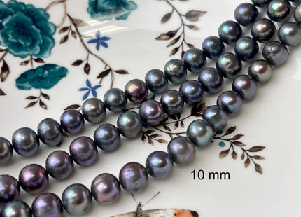 10mm 11mm AA Raimbow Peacock Color Freshwater Semi Round Pearls Genuine Freshwater Potato Pearl Beads #P2657