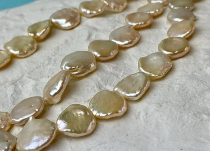 13-14x15-17mm AAAA Very Rare Natural. Pale Pink Freshwater Keshi Pearl Genuine High Luster Keshi Flat Nugget Pearl 27 Pieces #P2655