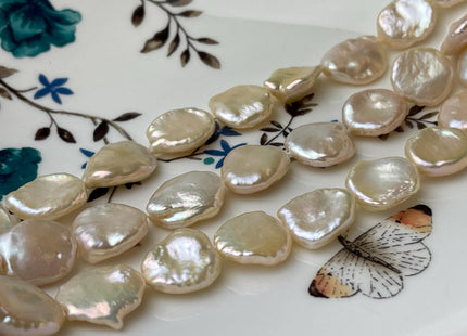 13-14x15-17mm AAAA Very Rare Natural. Pale Pink Freshwater Keshi Pearl Genuine High Luster Keshi Flat Nugget Pearl 27 Pieces #P2655