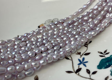 5x6-7 mm Lavender Purple Rice/Oval Nugget Freshwater Pearl Beads Genuine Lavender Purple Freshwater Pearl Nuggets 61 Beads #P2607