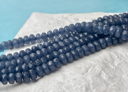2x4mm 4x6mm 5x8mm Faceted Rondelle Dark Blue Color Agate Gemstone Beads Genuine Agate Gemstone Loose Beads 15 Inches Strand #4492