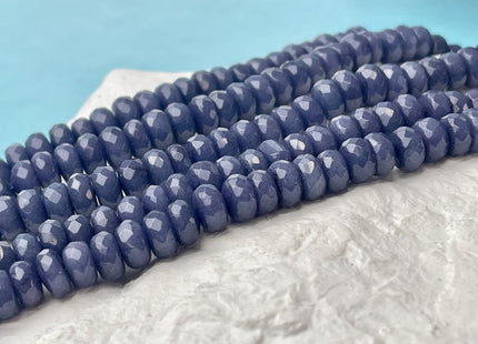 2x4mm 4x6mm 5x8mm Faceted Rondelle Dark Blue Color Agate Gemstone Beads Genuine Agate Gemstone Loose Beads 15 Inches Strand #4492