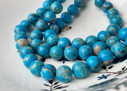 4mm 6mm 8mm 10mm Smooth Round Impression Jasper Gemstone Beads Snake Skin Blue Color Jasper Loose Beads 15.5 Inches #4495