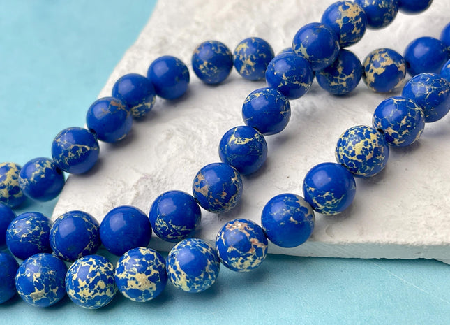 4mm 6mm 8mm 10mm Smooth Round Impression Jasper Gemstone Beads Snake Skin Blue Color Jasper Loose Beads 15.5 Inches #4496